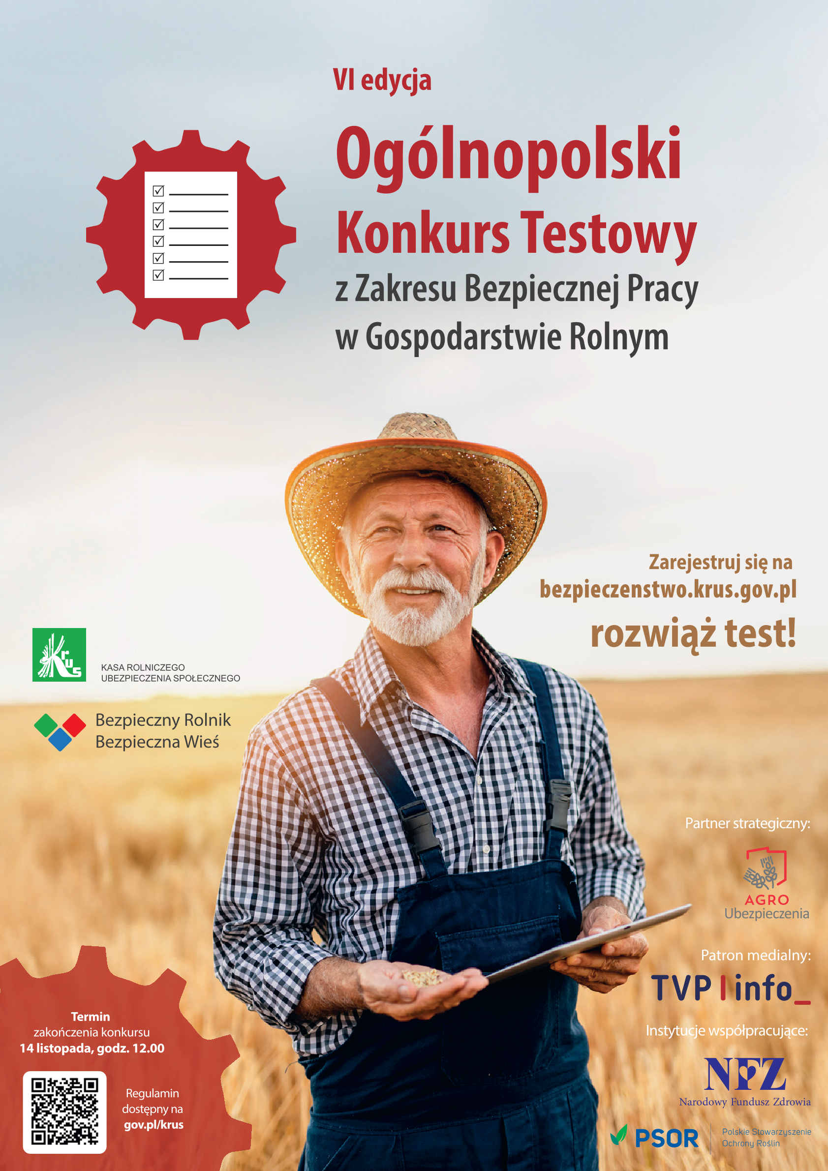 Ogólnopolski konkurs testowy z zakresu bezpiecznej pracy w gospodarstwie rolnym
